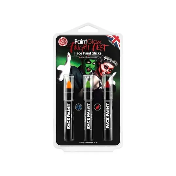 PaintGlow Fright Fest Paint Sticks Ansigtsmaling - 3 stk