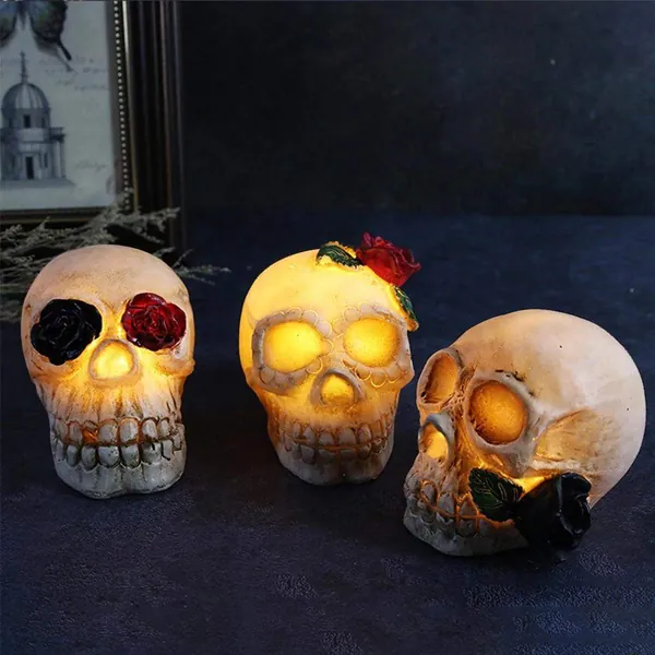 3x Kranielanterner, Dekoration - Halloween