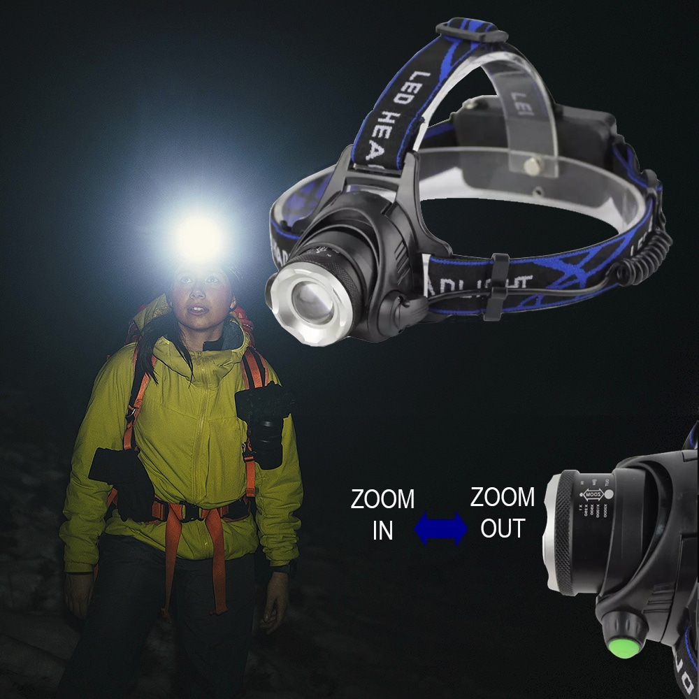 Pandelampe 1800 lumen m/justerbar fokus & zoom