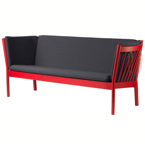 Erik Ole Jørgensen 3 pers. sofa – J149 – Ruby red/mørkegrå fra fdb-moebler 5715054007329