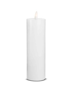 LED Stearinlys - 1 stk. - ø5 x 20 cm - m/3D flamme - (flere farver) billigt køb tilbud online shopping