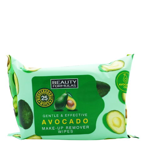 Beauty Formulas Avocado Oil Renseservietter – 25 stk