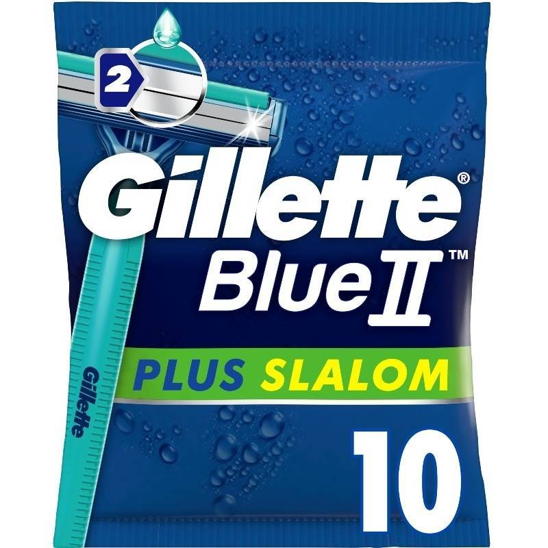 Gillette Blue II Plus Slalom Single Razor 10 Pieces fra Gillette