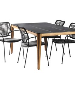 shop ScanCom Selma M havemøbelsæt med 6 Malica stole - Antracit/natur/sort af ScanCom - online shopping tilbud rabat hos shoppetur.dk