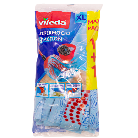 Vileda Supermocio 3Action XL Gulvmoppe – 2 stk