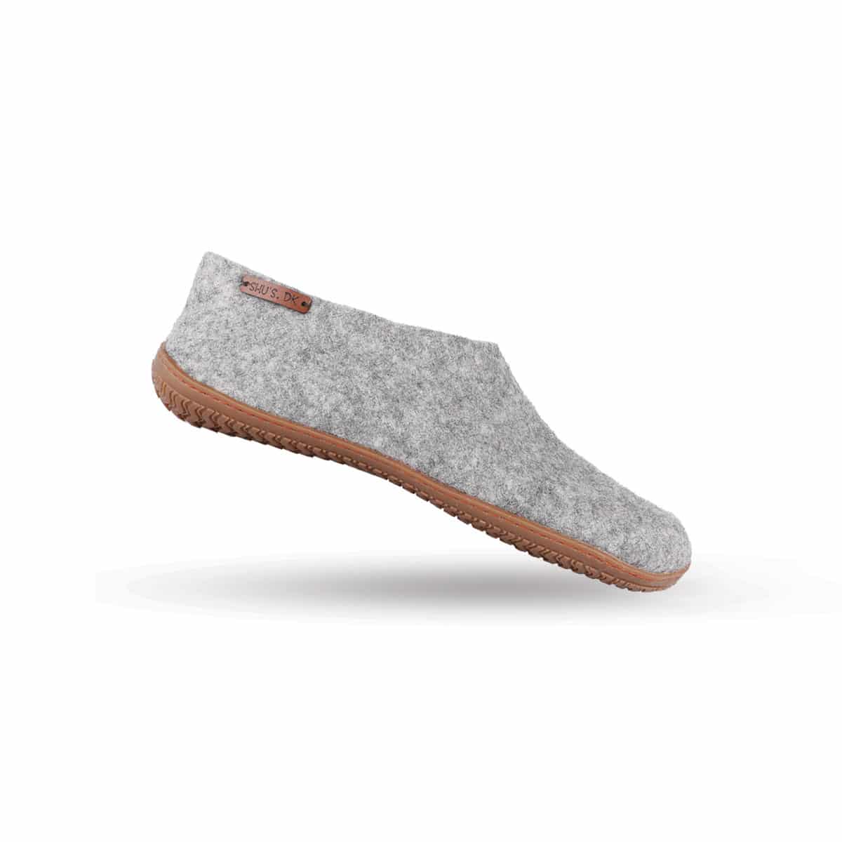 Uldhjemmesko (100% ren uld) – Model Grå m/Gummisål – Dansk Design fra SHUS