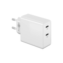 Goobay PD Dual USB-C Hurtigoplader 36W – Hvid