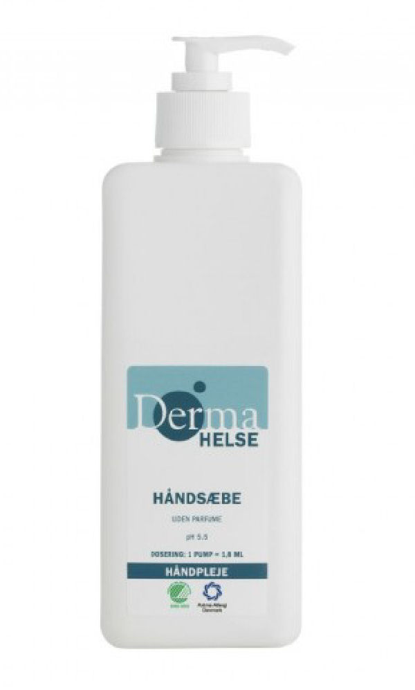 Derma helse håndsæbe uden parfume 560ml (dato)