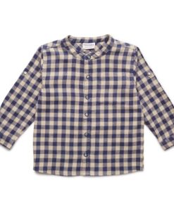 shop Friends skjorte med kinakrave - Blå/beige af Friends - online shopping tilbud rabat hos shoppetur.dk