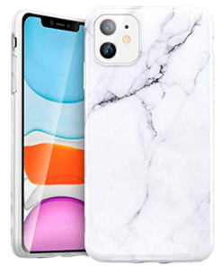 Køb iPhone 12 Cover - Hvid Marmor online billigt tilbud rabat legetøj