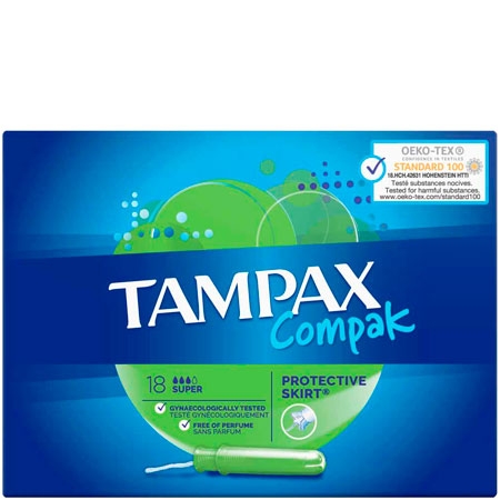 Tampax Compak Super Tamponer – 18 stk