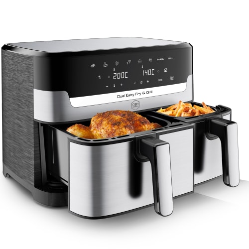 OBH Nordica airfryer – Dual Easy Fry & Grill 2in1 – Silver fra OBH Nordica 3045380024700