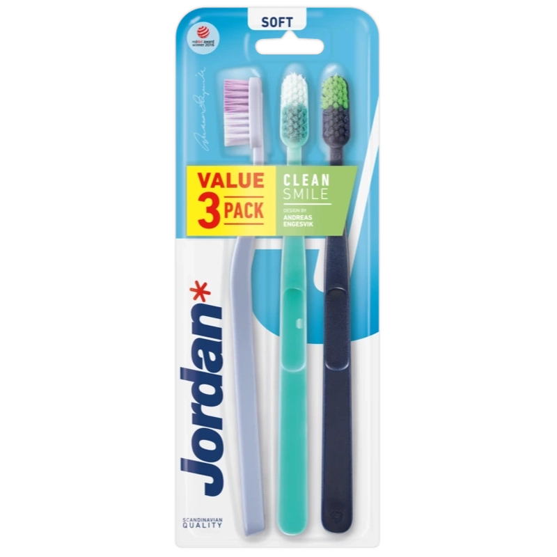 Jordan Clean Smile Toothbrush 3 Pack Soft fra Jordan