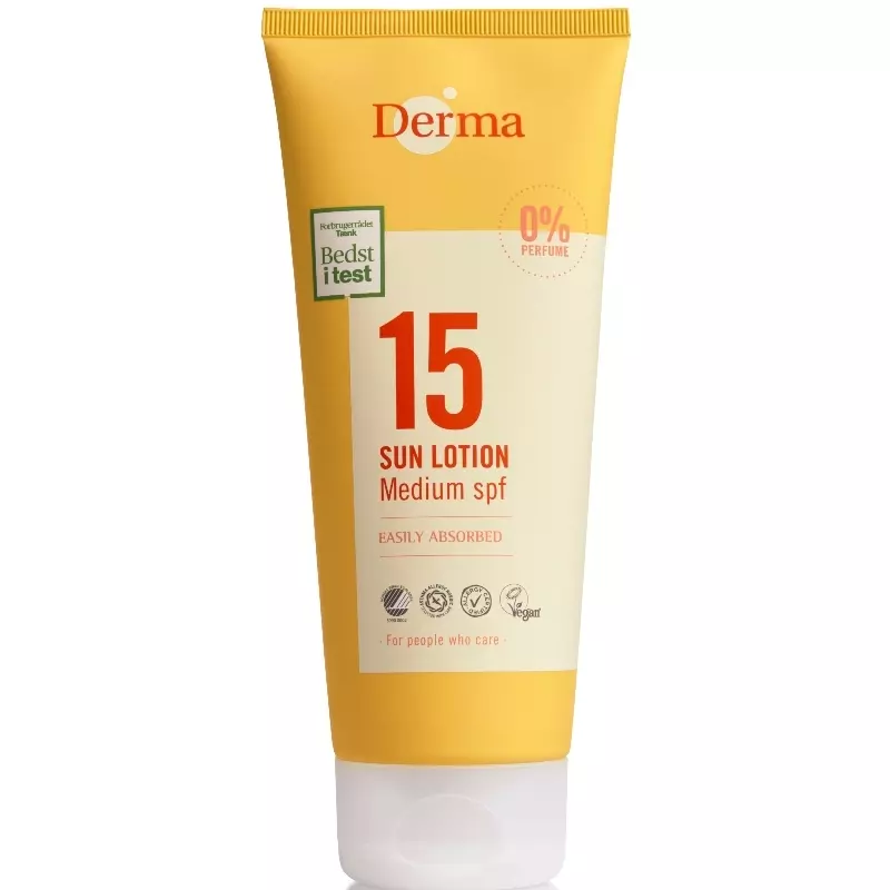 Derma Sun Lotion SPF 15 – 200 ml fra Derma