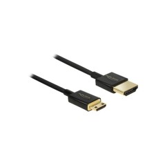 DeLOCK Mini HDMI han – HDMI han 2 m Sort