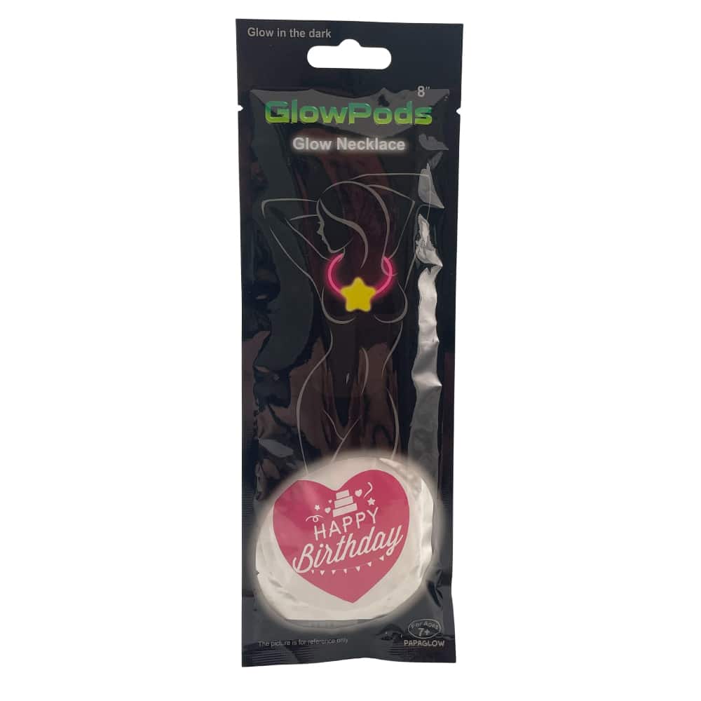 Halskæde m/hjerte- Selvlysende glow stick – 2 modeller