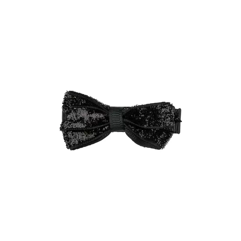 By Stær MINI BOW 4,5 cm – Black Glitter fra By Str