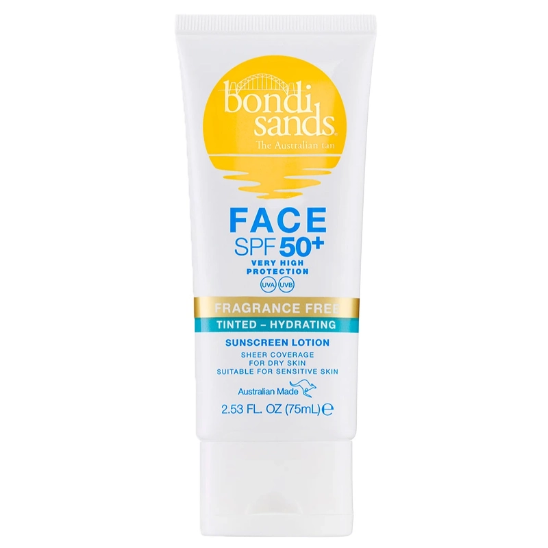 Bondi Sands SPF 50+ Fragrance Free Tinted Face Lotion – Hydrating 75 ml fra Bondi Sands