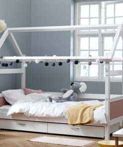 shop Thuka Nordic juniorseng med husstel og sengeskuffer - Hvid/rosa af Thuka - online shopping tilbud rabat hos shoppetur.dk
