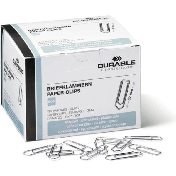 Durable paper clips 32mm 1000 stk.